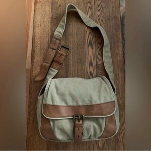 L L Bean Tan and Brown Shoulder Bag